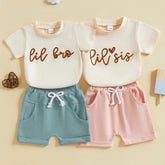 Children's Casual Printed Short Sleeved Shorts Set