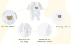 Boys Girls One Piece Outfit 100% Cotton Newborn Baby Long Sleeve Romper Infant Solid Knitting Thin Jumpsuit For Seasons