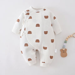Boys Girls Bodysuit Newborn Winter Onesie Clothes Cotton Toddler Home Wear 0-6M Thickened Spring and Autumn Clothing