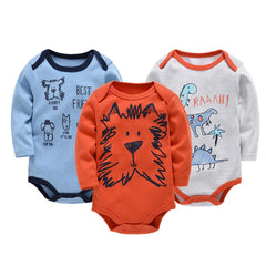 Kavkas Baby Boys Girls Bodysuit 3 PCS Long Sleeve 100% Cotton Baby Clothes 0-12 Months Newborn Body Bebe Jumpsuit Clothing HY2231