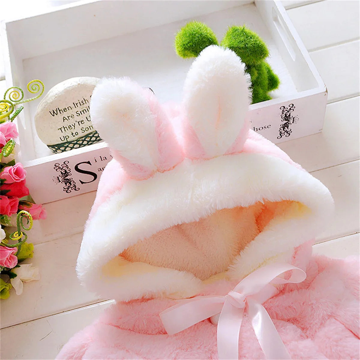 Children's clothing children's new cape girls autumn and winter wool sweater shawl baby ear fleece jacket cape