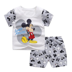 Winnie Pooh Cute Children Tracksuit Summer Clothing Cartoon Fashion Baby Boys Short Sleeved Suit T-shirt + Shorts 2piece Set P51