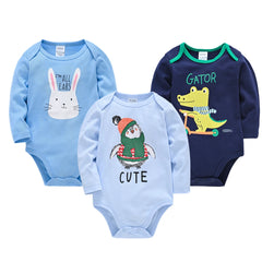 Kavkas Baby Boys Girls Bodysuit 3 PCS Long Sleeve 100% Cotton Baby Clothes 0-12 Months Newborn Body Bebe Jumpsuit Clothing HY2519