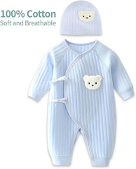 Boys Girls Bodysuit Newborn Winter Onesie Clothes Cotton Toddler Home Wear 0-6M Thickened Spring and Autumn Clothing 2Pcs B