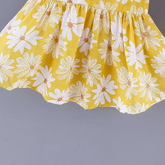 (Girls 0-3 Years Old) Summer New Girls Dress Floral Print Little Fresh Everyday Sweet Princess Dress with Bow