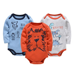 Kavkas Baby Boys Girls Bodysuit 3 PCS Long Sleeve 100% Cotton Baby Clothes 0-12 Months Newborn Body Bebe Jumpsuit Clothing