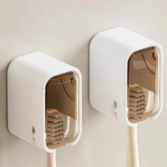 Wall-Mounted Toothbrush Holder with Lid