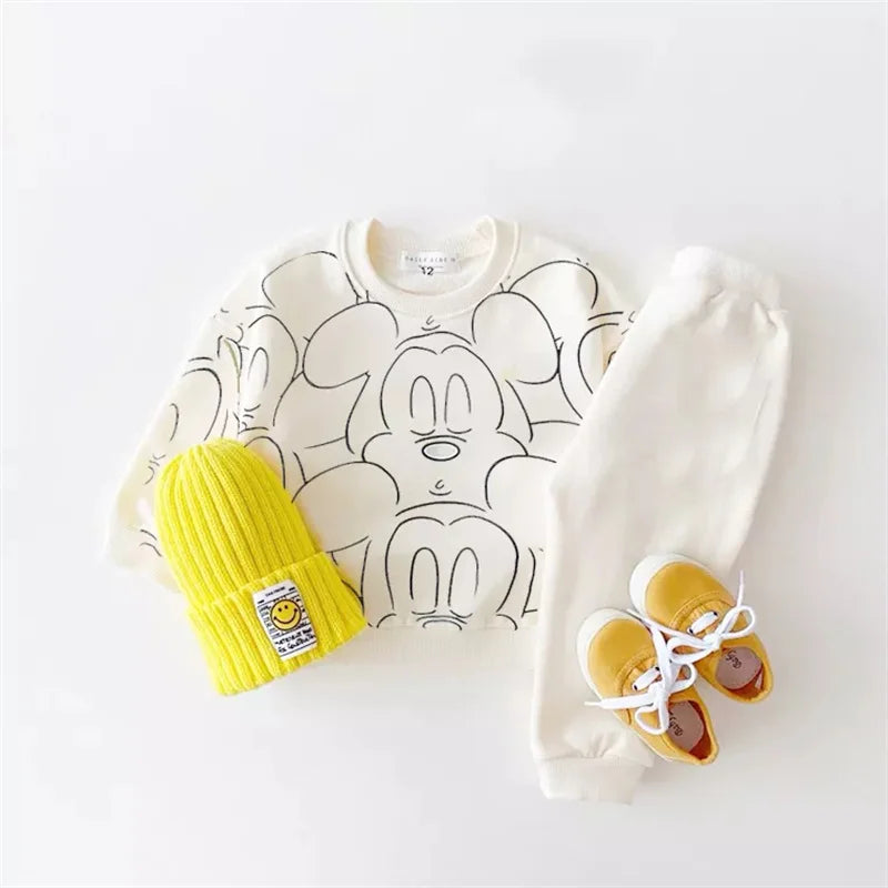 New Designer Cartoon Clothing Tracksuit Baby Boy Summer Printed Clothes T-shirt+shorts Baby Girl Casual Solid Color Sets white