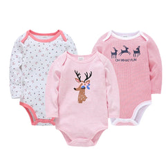 Kavkas Baby Boys Girls Bodysuit 3 PCS Long Sleeve 100% Cotton Baby Clothes 0-12 Months Newborn Body Bebe Jumpsuit Clothing HY2521