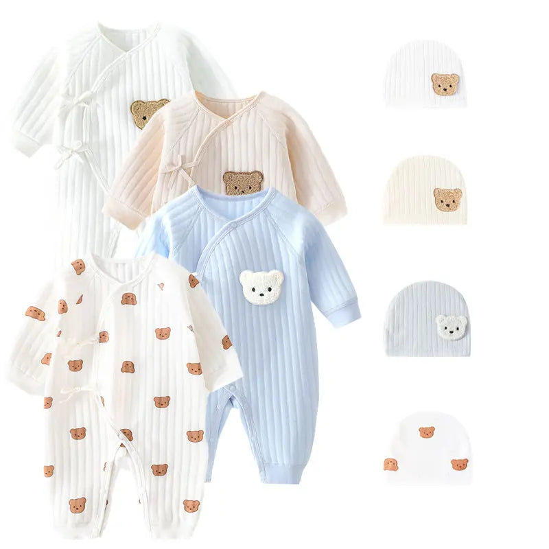 Boys Girls Bodysuit Newborn Winter Onesie Clothes Cotton Toddler Home Wear 0-6M Thickened Spring and Autumn Clothing