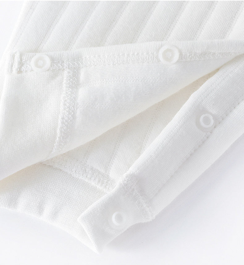 Boys Girls One Piece Outfit 100% Cotton Newborn Baby Long Sleeve Romper Infant Solid Knitting Thin Jumpsuit For Seasons