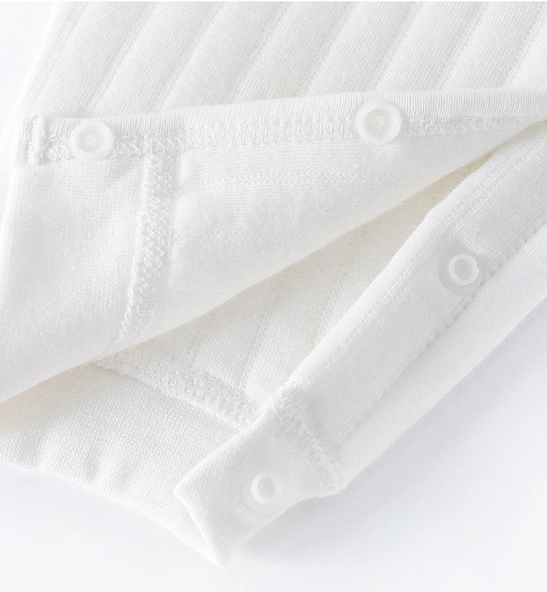 Boys Girls One Piece Outfit 100% Cotton Newborn Baby Long Sleeve Romper Infant Solid Knitting Thin Jumpsuit For Seasons