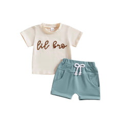 Children's Casual Printed Short Sleeved Shorts Set